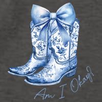 Am I Okay Boot Cowgirl Coquette Bow Vector Backpack
