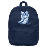 Am I Okay Boot Cowgirl Coquette Bow 16 in Basic Backpack