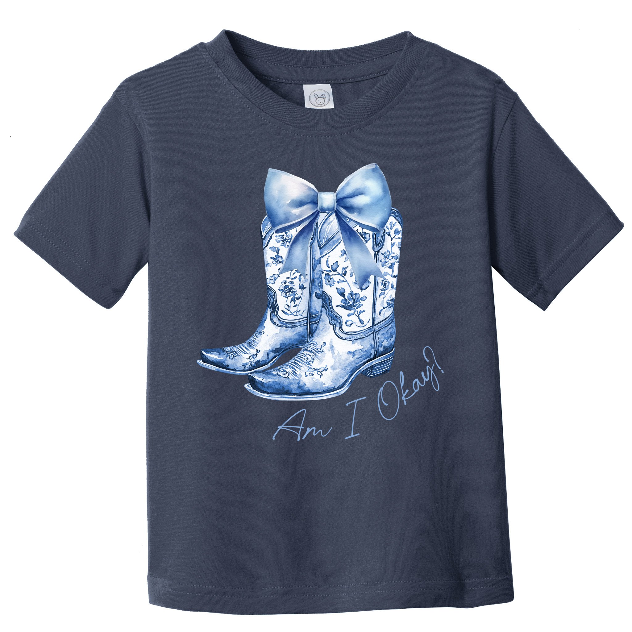 Am I Okay Boot Cowgirl Coquette Bow Toddler T-Shirt