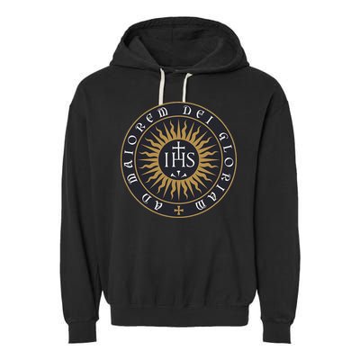 Amdg Ignatius Of L.O.Y.O.L.A Society Of Jesus Catholic Garment-Dyed Fleece Hoodie