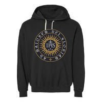 Amdg Ignatius Of L.O.Y.O.L.A Society Of Jesus Catholic Garment-Dyed Fleece Hoodie