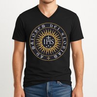 Amdg Ignatius Of L.O.Y.O.L.A Society Of Jesus Catholic V-Neck T-Shirt