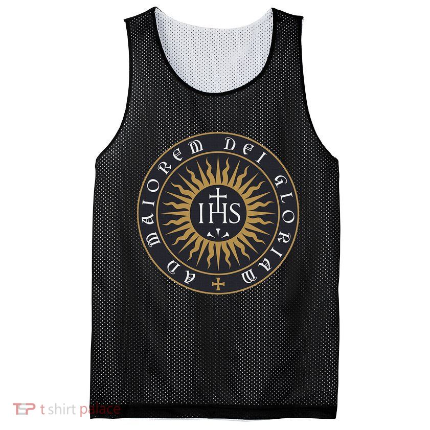 Amdg Ignatius Of L.O.Y.O.L.A Society Of Jesus Catholic Mesh Reversible Basketball Jersey Tank