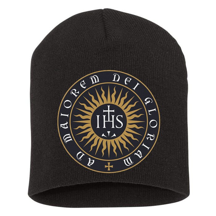Amdg Ignatius Of L.O.Y.O.L.A Society Of Jesus Catholic Short Acrylic Beanie