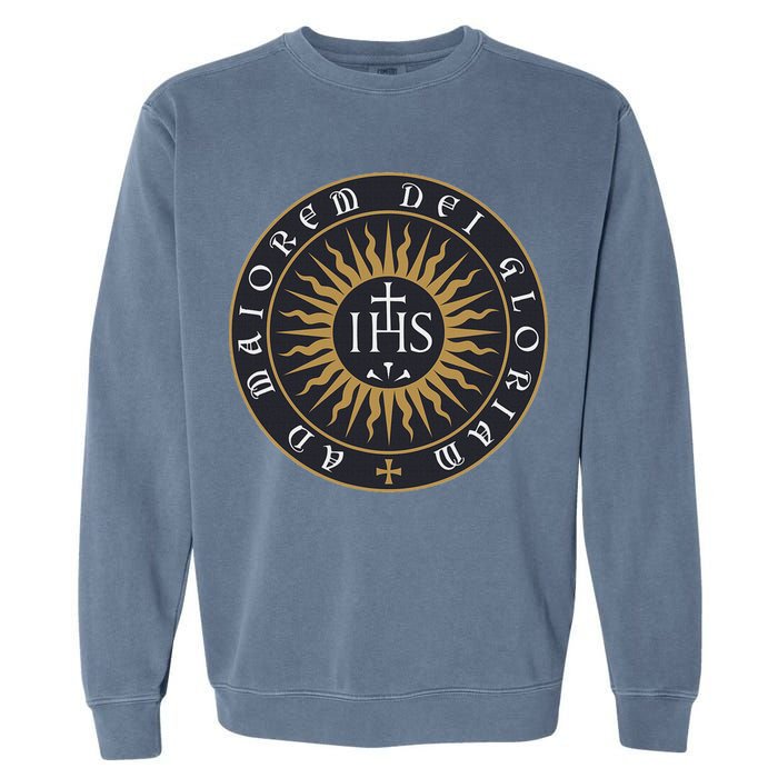 Amdg Ignatius Of L.O.Y.O.L.A Society Of Jesus Catholic Garment-Dyed Sweatshirt