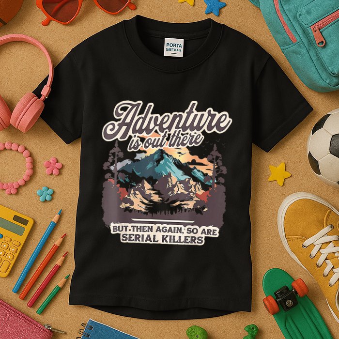 Adventure Is Out There But So Are Serial Killers Kids T-Shirt