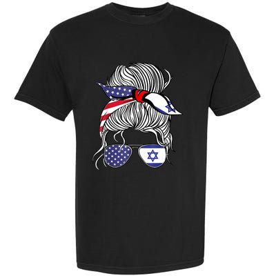 American Israeli Patriot Flag Girl Israel Grown Garment-Dyed Heavyweight T-Shirt