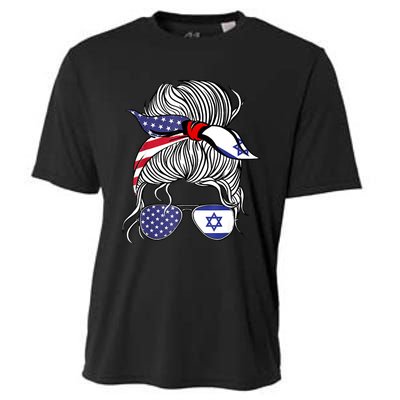 American Israeli Patriot Flag Girl Israel Grown Cooling Performance Crew T-Shirt