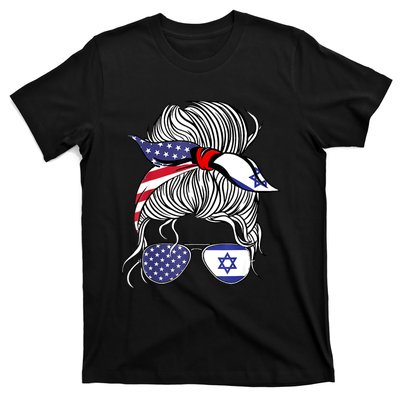 American Israeli Patriot Flag Girl Israel Grown T-Shirt