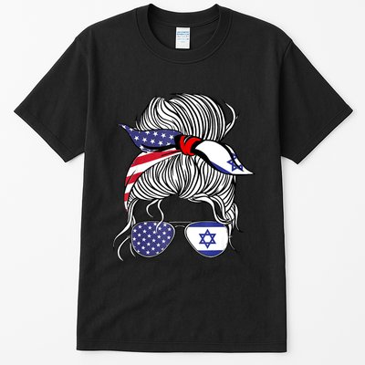 American Israeli Patriot Flag Girl Israel Grown Tall T-Shirt