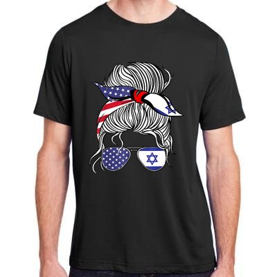 American Israeli Patriot Flag Girl Israel Grown Adult ChromaSoft Performance T-Shirt