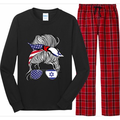 American Israeli Patriot Flag Girl Israel Grown Long Sleeve Pajama Set