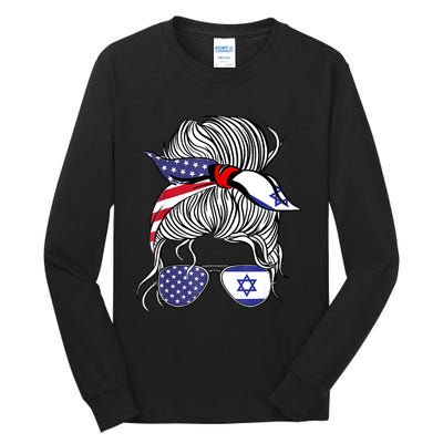 American Israeli Patriot Flag Girl Israel Grown Tall Long Sleeve T-Shirt