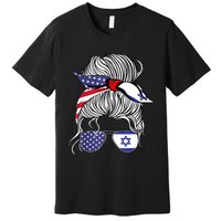 American Israeli Patriot Flag Girl Israel Grown Premium T-Shirt