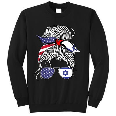 American Israeli Patriot Flag Girl Israel Grown Tall Sweatshirt