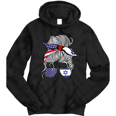 American Israeli Patriot Flag Girl Israel Grown Tie Dye Hoodie