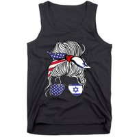 American Israeli Patriot Flag Girl Israel Grown Tank Top