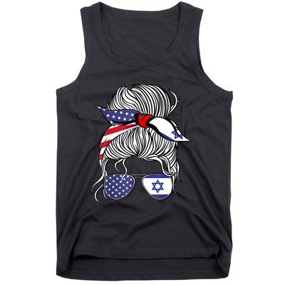 American Israeli Patriot Flag Girl Israel Grown Tank Top