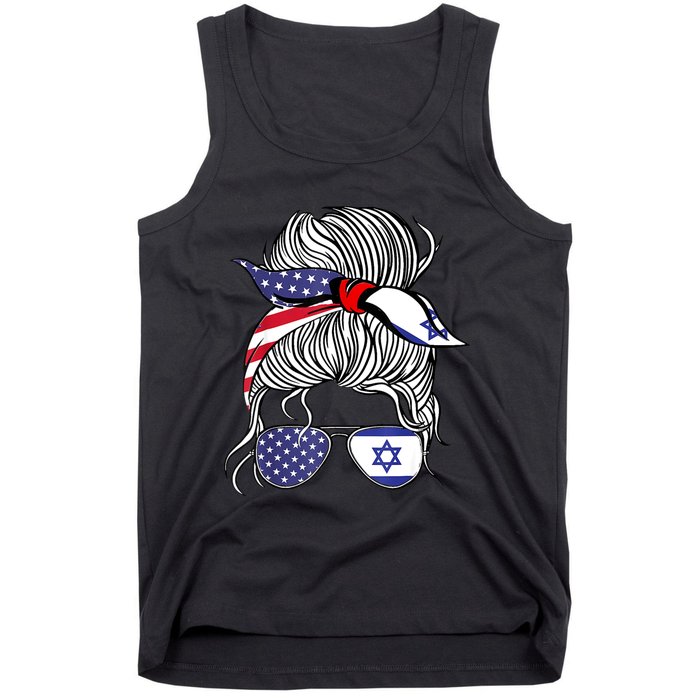 American Israeli Patriot Flag Girl Israel Grown Tank Top