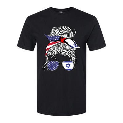 American Israeli Patriot Flag Girl Israel Grown Softstyle CVC T-Shirt