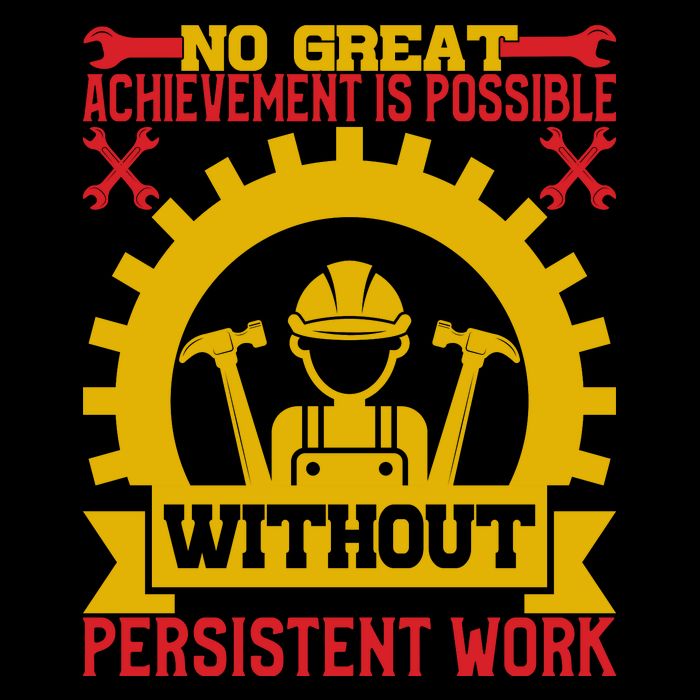 Achievement Is Possible Without Persistent Work Labor Day Gift 7-Panel Snapback Hat