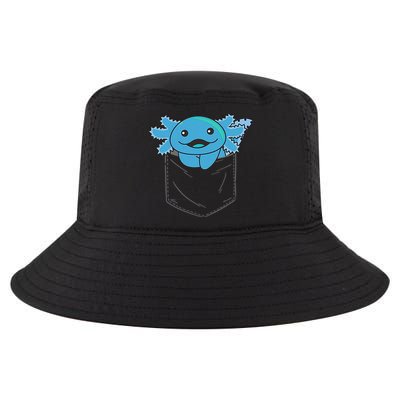 Axolotl In Pocket Blue Axolotls In Breast Pocket Cool Comfort Performance Bucket Hat