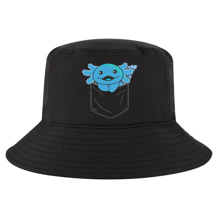 Axolotl In Pocket Blue Axolotls In Breast Pocket Cool Comfort Performance Bucket Hat