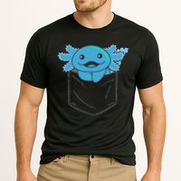 Axolotl In Pocket Blue Axolotls In Breast Pocket Cooling Performance Crew T-Shirt