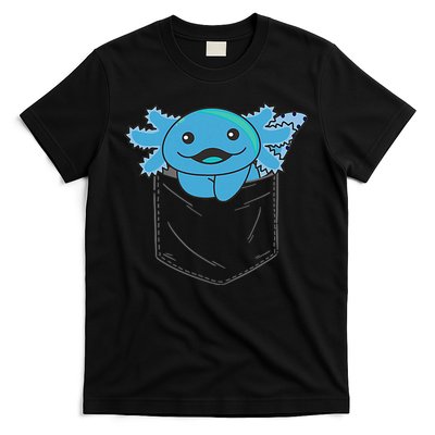 Axolotl In Pocket Blue Axolotls In Breast Pocket T-Shirt