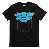 Axolotl In Pocket Blue Axolotls In Breast Pocket T-Shirt