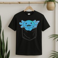 Axolotl In Pocket Blue Axolotls In Breast Pocket T-Shirt