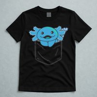 Axolotl In Pocket Blue Axolotls In Breast Pocket T-Shirt