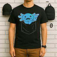 Axolotl In Pocket Blue Axolotls In Breast Pocket T-Shirt
