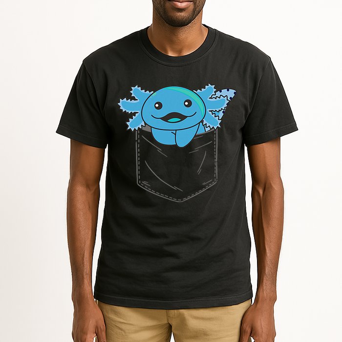 Axolotl In Pocket Blue Axolotls In Breast Pocket Tall T-Shirt