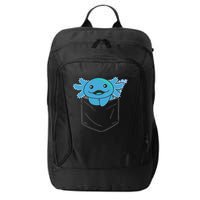 Axolotl In Pocket Blue Axolotls In Breast Pocket City Backpack