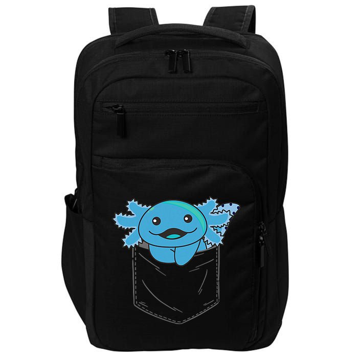 Axolotl In Pocket Blue Axolotls In Breast Pocket Impact Tech Backpack
