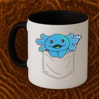 Axolotl In Pocket Blue Axolotls In Breast Pocket Mug