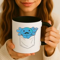 Axolotl In Pocket Blue Axolotls In Breast Pocket Mug