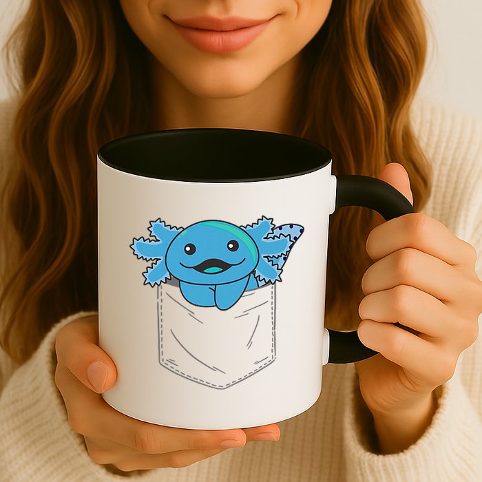 Axolotl In Pocket Blue Axolotls In Breast Pocket Mug