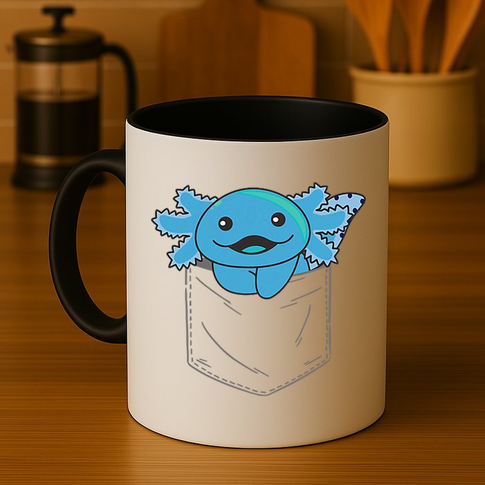 Axolotl In Pocket Blue Axolotls In Breast Pocket Mug