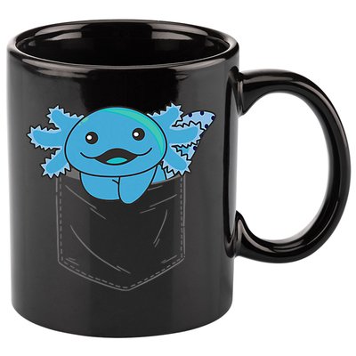 Axolotl In Pocket Blue Axolotls In Breast Pocket 11oz C Handle Ceramic Mug