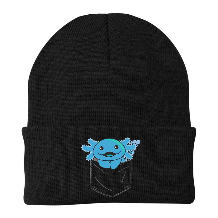 Axolotl In Pocket Blue Axolotls In Breast Pocket Beanie