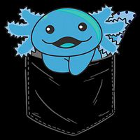 Axolotl In Pocket Blue Axolotls In Breast Pocket Drawstring Bag