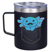 Axolotl In Pocket Blue Axolotls In Breast Pocket 12oz Stainless Steel Coffee Mug