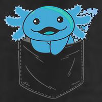 Axolotl In Pocket Blue Axolotls In Breast Pocket 12oz Stainless Steel Coffee Mug