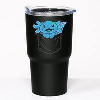 Axolotl In Pocket Blue Axolotls In Breast Pocket Tumbler