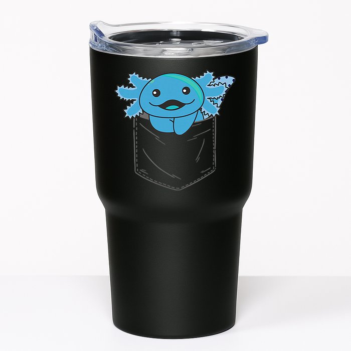 Axolotl In Pocket Blue Axolotls In Breast Pocket Tumbler