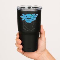 Axolotl In Pocket Blue Axolotls In Breast Pocket Tumbler