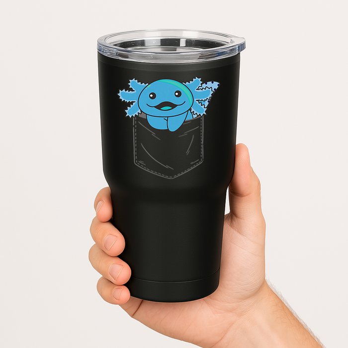 Axolotl In Pocket Blue Axolotls In Breast Pocket Tumbler