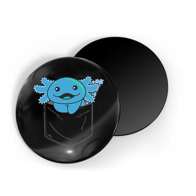 Axolotl In Pocket Blue Axolotls In Breast Pocket Magnet